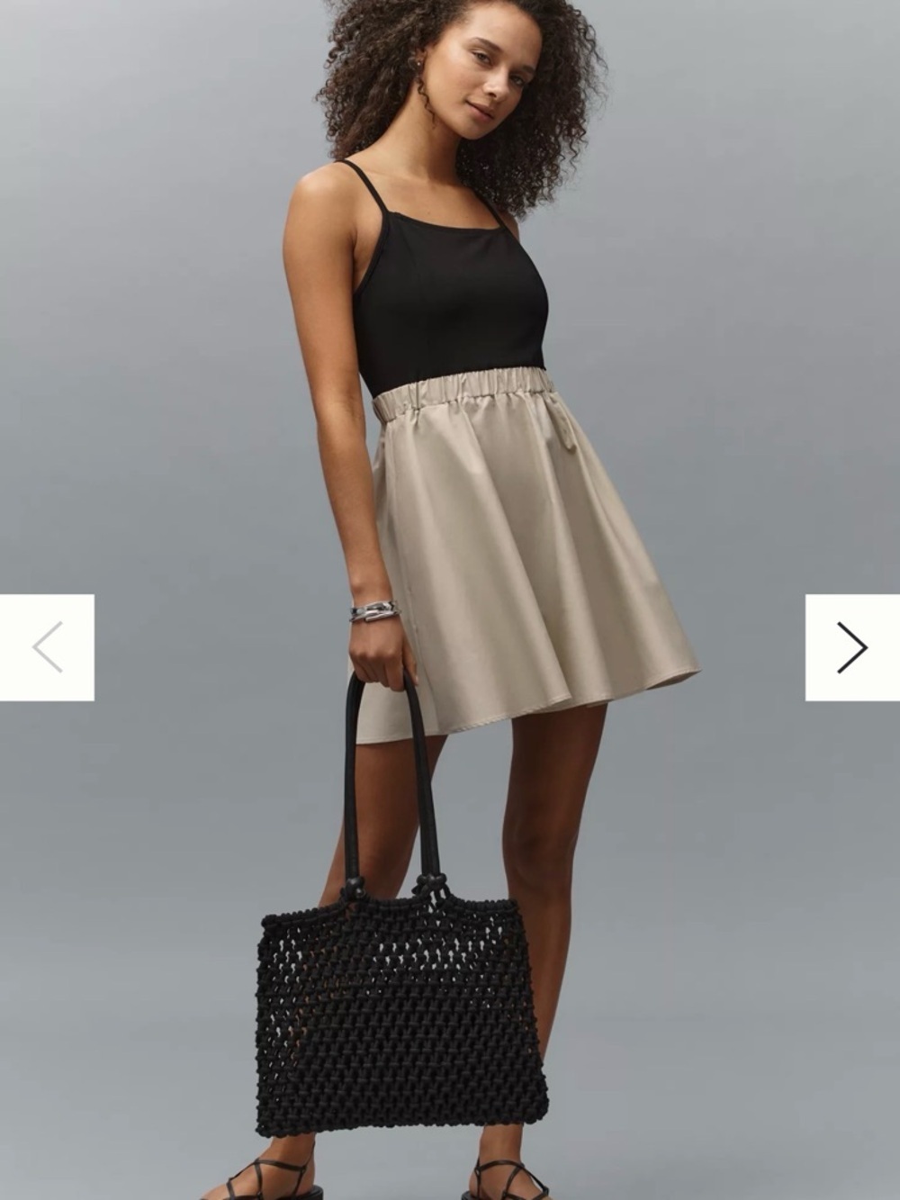 Maeve - Women's Elastic-Waist A-Line Skirt in Beige - Medium